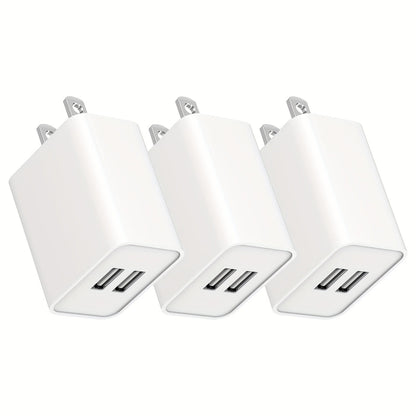 USB Wall Charger Cube Multi-Pack 2/3/4-Pack Dual Port 5V 2.1A with Short Circuit Protection