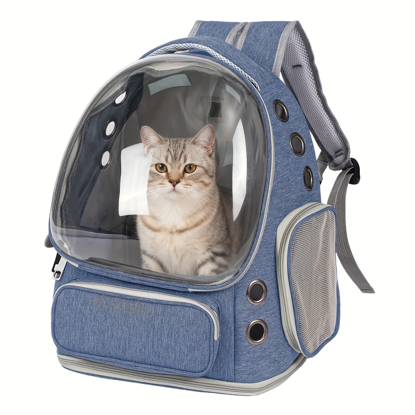 Cat Carrier Backpack Bubble Window Space Capsule Transparent Breathable Travel Bag for Cats & Kittens, Airline Approved Zipper & Pet Door