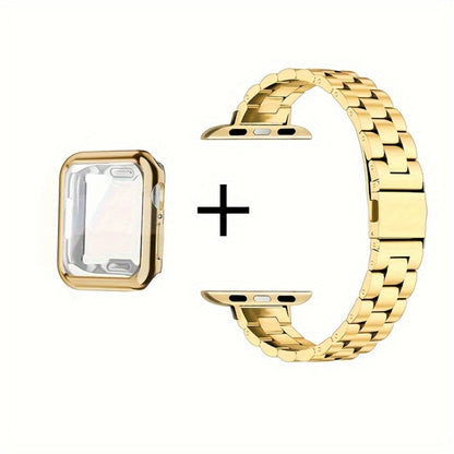Slim Waist Apple Watch Steel Band & Half Shell Case 3-Piece Set for an Everyday Personal Care Routine