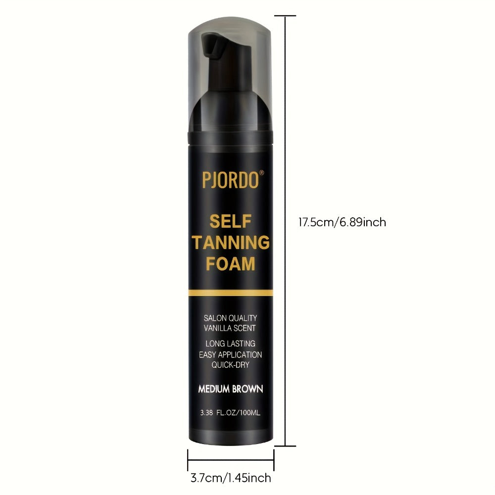 Sunless Tanning Mousse Kit 6-Piece Set with Mitt Applicator – Self Tanner Foam 1 Hour Fast Tan No Fake Smell