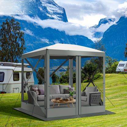Pop Up Gazebo 8x8ft Mesh Screen Tent Portable Camping Garden Picnic for Garden, Patio and Yard Use