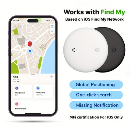 Apple Find My Tracker 2 Pack AirTag-Size Bluetooth Key Finder with Keychain Holder, Anti-Lost Locator for Keys Pets Bags Luggage