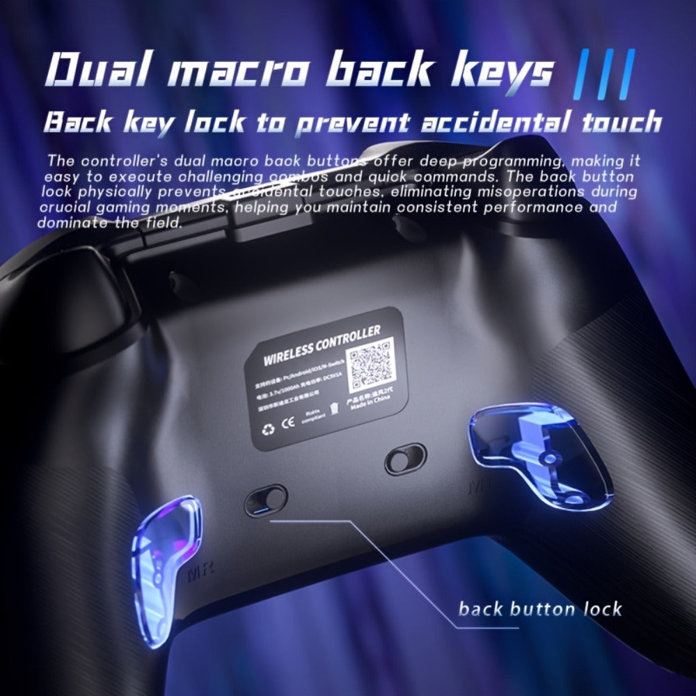 2.4G Wireless PC Game Controller in Five Colors with Hall-Effect Sticks, RGB Lighting and USB Receiver