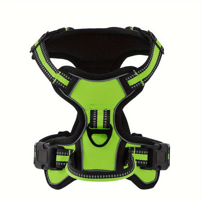 Adjustable Dog Walking Harness in Seven Colors and S–XL with Front Ring, Back Ring and Top Handle