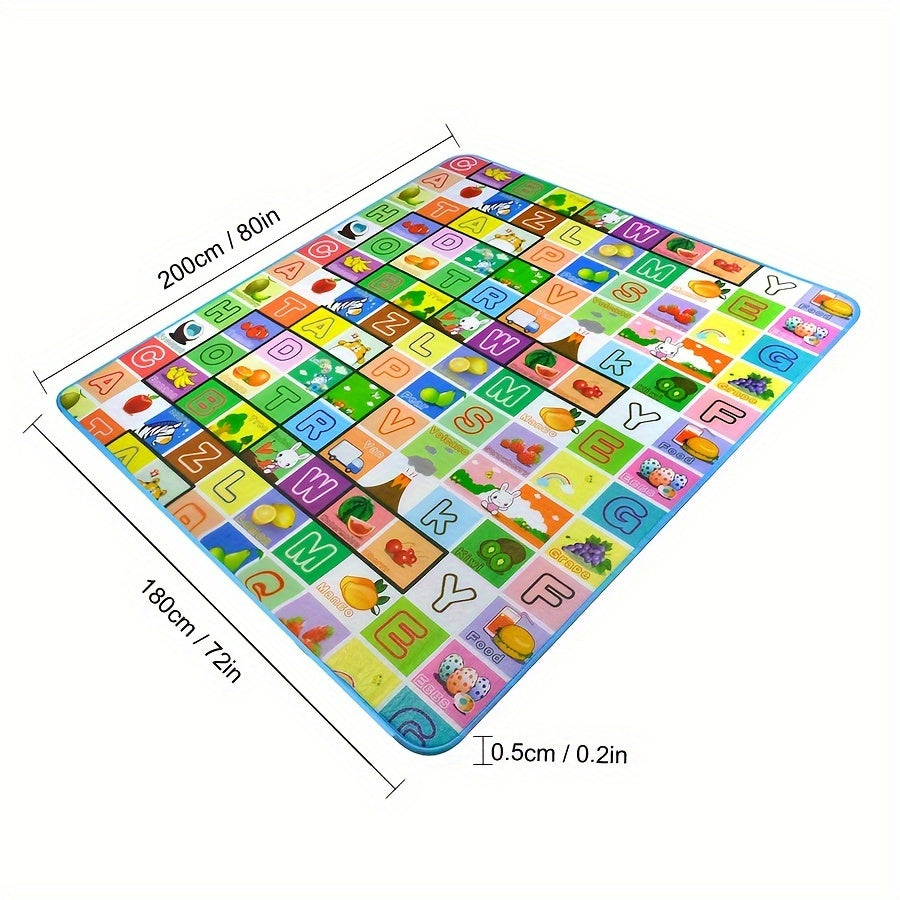 Double-Sided Foldable Foam Picnic Mat, 78 x 71 Inch Portable Beach Blanket with Five Printed Pattern Options