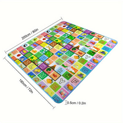 Double-Sided Foldable Foam Picnic Mat, 78 x 71 Inch Portable Beach Blanket with Five Printed Pattern Options
