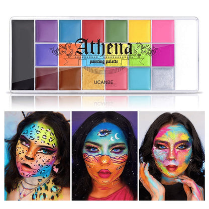 Oil-Based Face Body Paint Palette 20 Colors 168g – Halloween SFX Makeup Kit Black White Flash Tattoo Cosplay