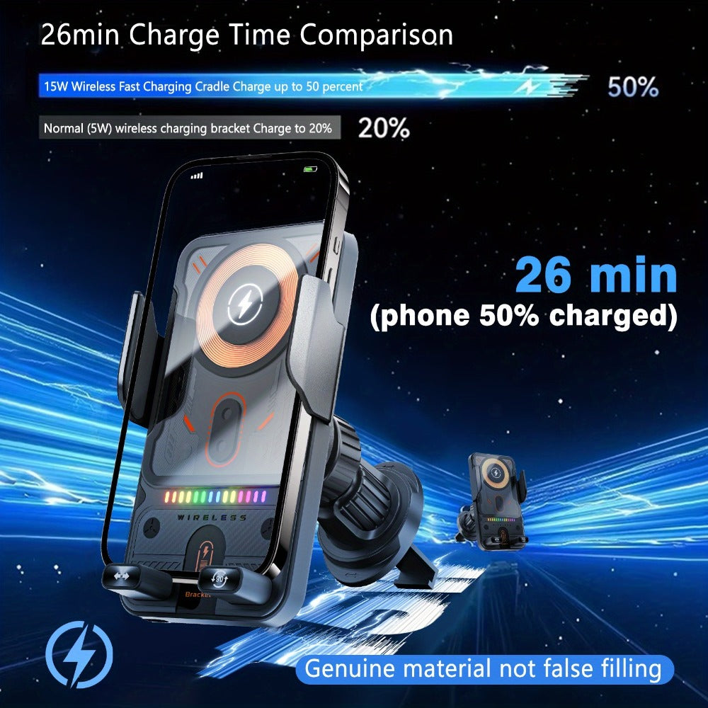 Car Wireless Charger 15W Auto-Align Smart Sensor FOD Detection Auto-Sensing Infrared Clamp 4mm for an Everyday Personal Care Routine