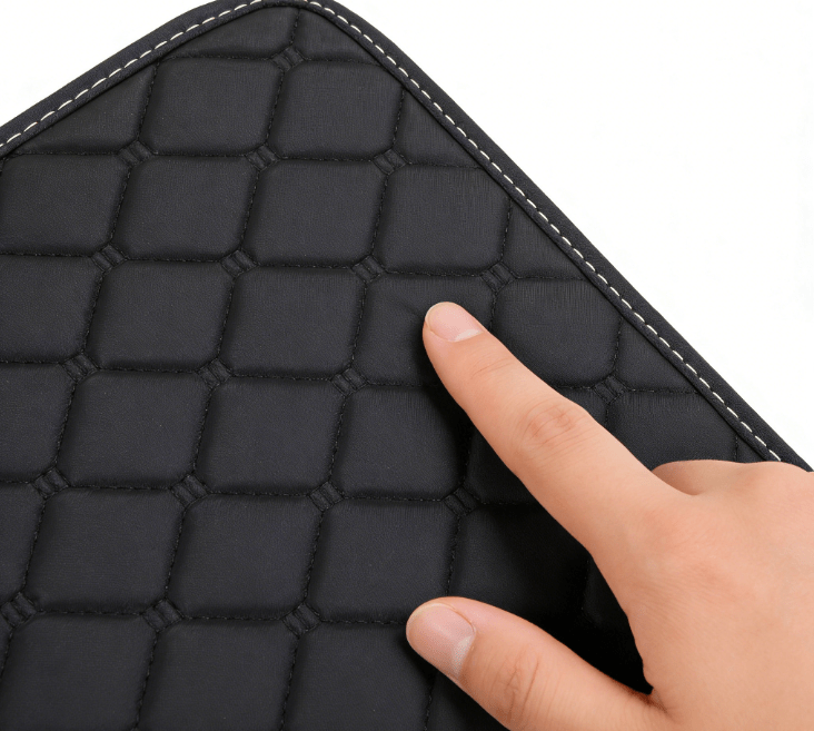 Quilted PU Car Floor Mats, Five-Piece Front and Rear Set in Red, Beige or Brown Color Options