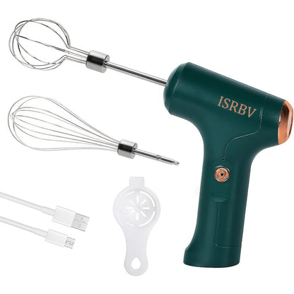 Cordless Electric Hand Mixer Mini USB Rechargeable Whisk Beater 1500RPM for Whipping Cream for Home Cooking, Dining and Outdoor Meals
