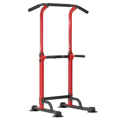 Power Tower Dip Station Pull Up Bar for Home Gym – 330lb Capacity, 10 Height Levels 65"-83", 6 Exercise Positions