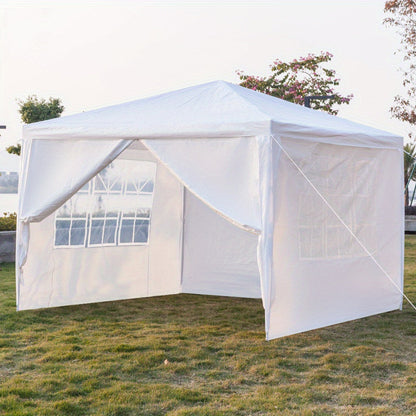 10x10ft White Party Canopy Tent with No Sidewalls, Three Sidewalls or Four Sidewall Configuration Options