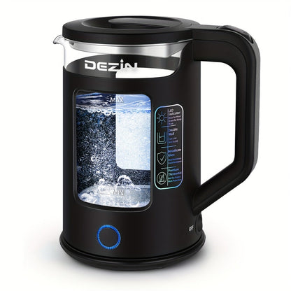 Glass Electric Kettle with Blue LED Light, 1.5L Borosilicate Glass Water Boiler, Auto Shut-Off & Boil-Dry Protection