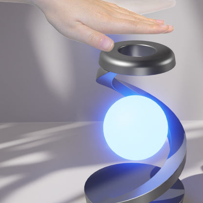 Floating Rotating Night Light with Wireless Charger, Smart Desktop Visual Levitating Lamp with Light Sensor