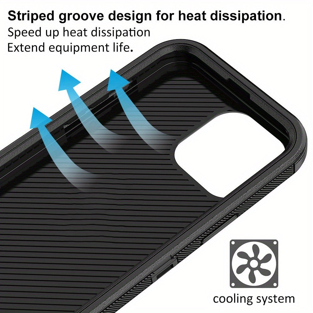 Phone Case Dual-Layer TPU and PC layered Armor with rear ring layout for iPhone 14 with Model-Specific Cutouts and Color Choices