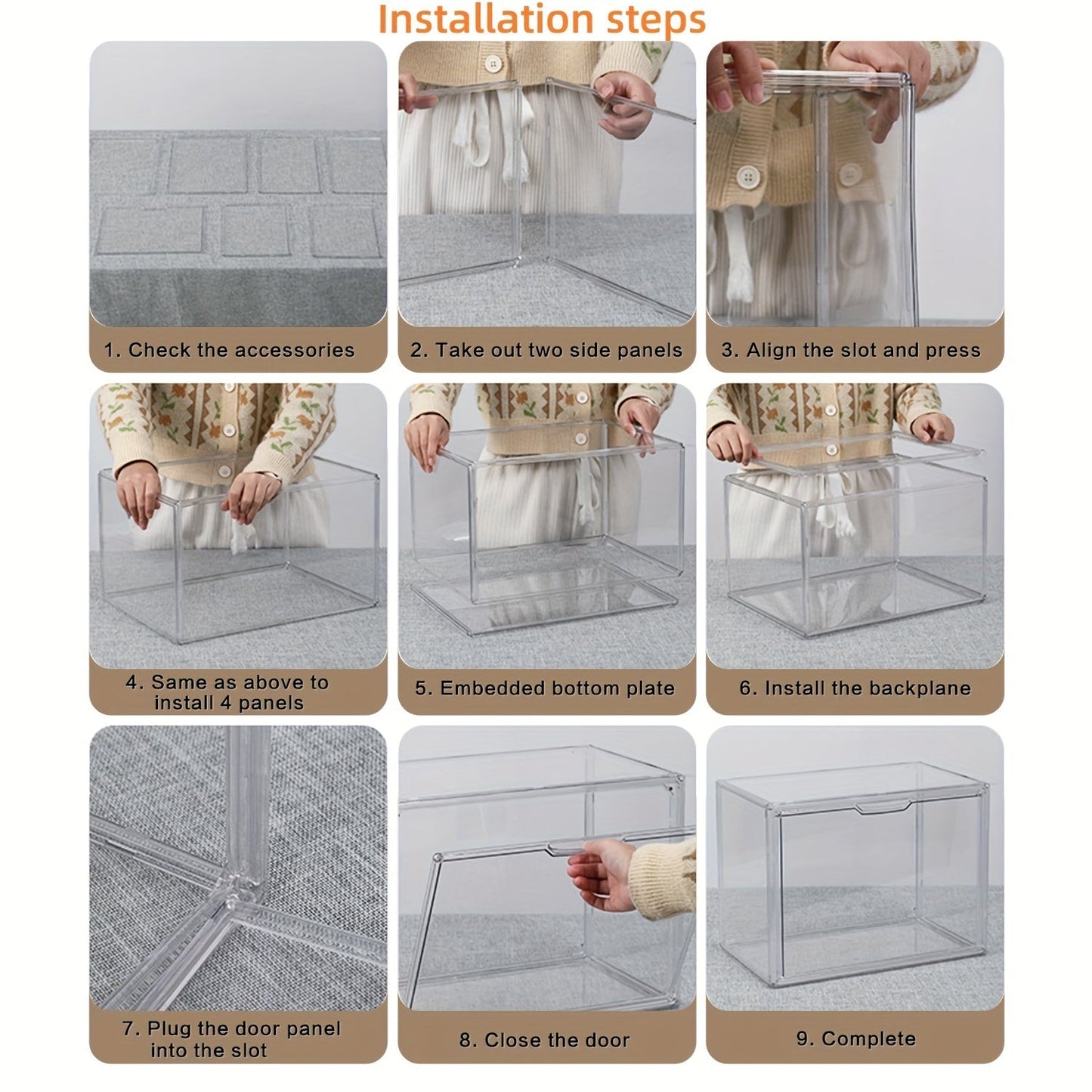 Clear Display Case Set of 3, Dustproof Transparent Storage Box Organizer for Collectibles, Car Models