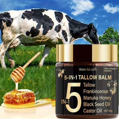 Beef Tallow Cream with Honey & Castor Oil - Deep Hydration Face & Body Cream - Skin for Entryways, Bedrooms and Living Spaces