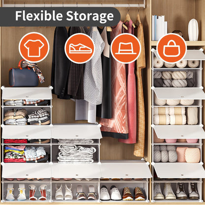 Shoe Rack Organizer Free Standing, Shoe Storage Cabinet for Boots, Slippers & High Heels, 2×6 / 3×8 Tier Shoe Shelf for Closet