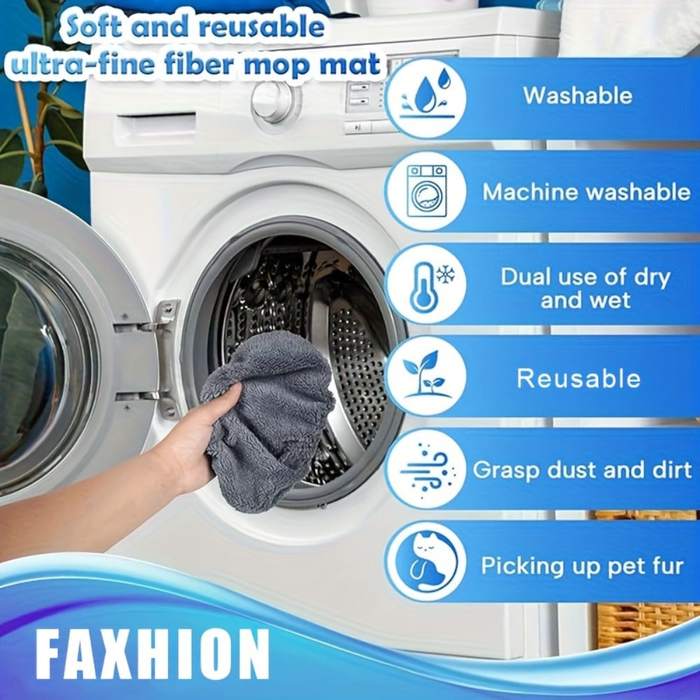 Reusable Microfiber Mop Pads 10-Pack Machine Washable Replacement Refill Pads for All Floor Surfaces Bathroom Bedroom Living Room Kitchen