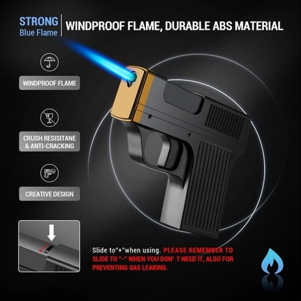 Cigarette Box Lighter Creative Design, Windproof Butane Torch with Adjustable Flame, Cigar & BBQ Lighter