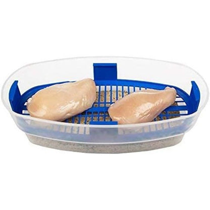 Breading Station Tray XL All-in-One Mess-Free Batter Bowl with Lid, Pour Seasoning Add Meat or Vegetables & Shake