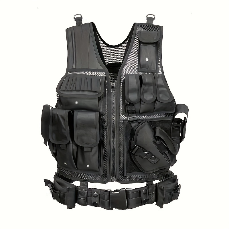 Tactical Fishing Vest with Quick Release – Lightweight Breathable Multi-Pocket Outdoor Vest for Men Camping Hiking Hunting Training