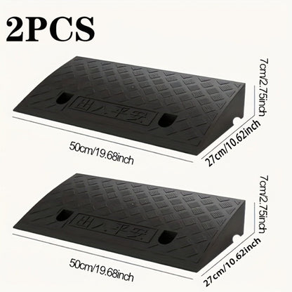 Curb Ramps 2-Pack Portable Heavy Duty Plastic Threshold Ramp Set for Low Clearance Cars Motorcycles Wheelchair – 19.68"L x 10.6"W