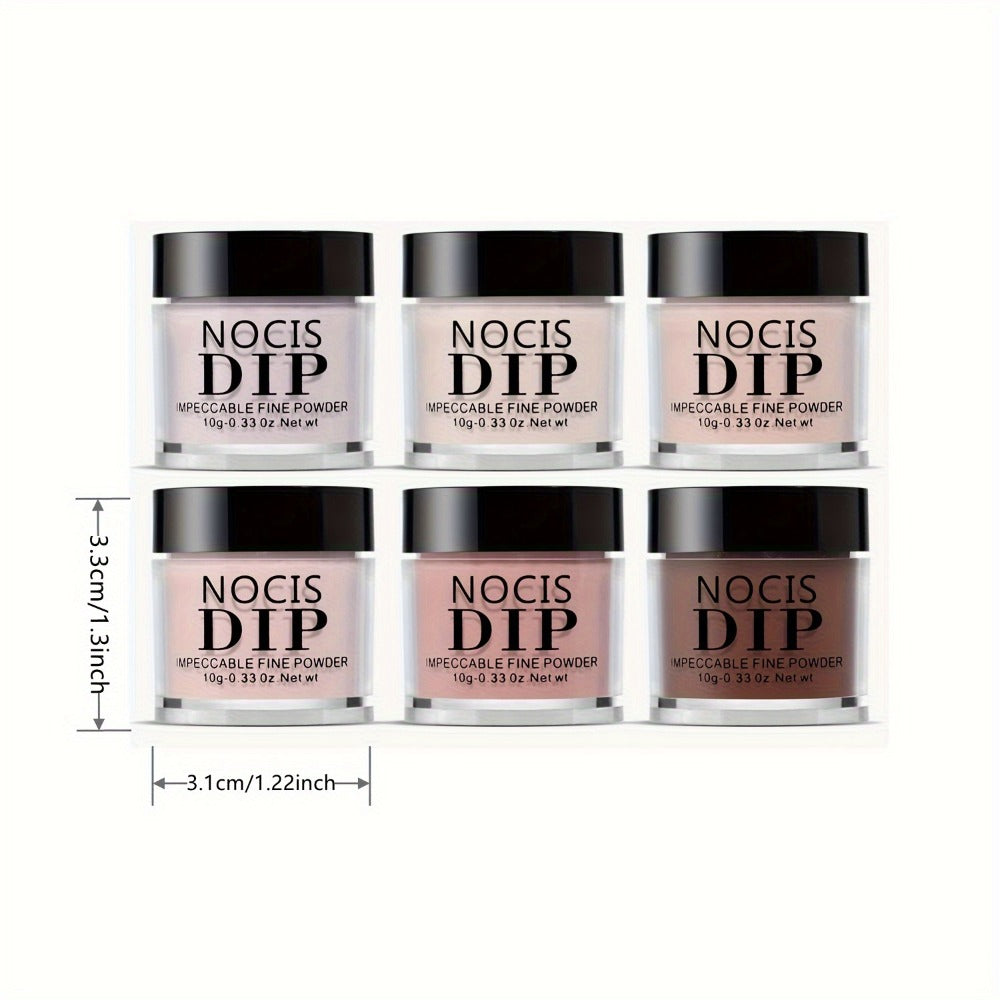 Nude Dipping Powder Set 6 Colors Light Beige Brown Neutral Shades Odorless Acrylic Nail Powder for French