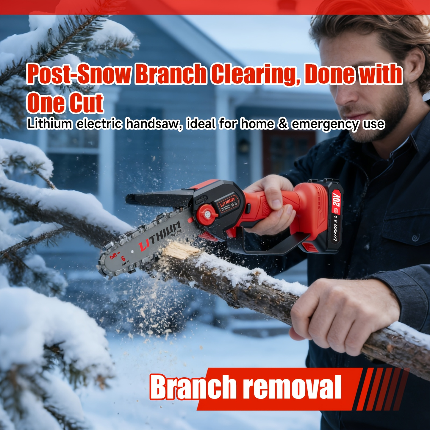 Mini Chainsaw Cordless 4 & 6 Inch Electric - Upgraded Portable Battery Chainsaw with Safety Lock