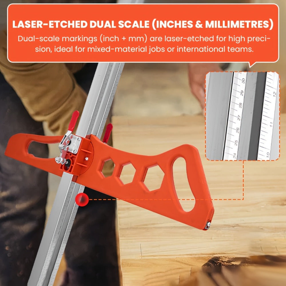 Drywall Scoring Knife 23-Wheel Foldable Gypsum Board Cutter with Adjustable Guide & Handle