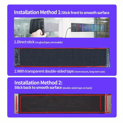 LED Scrolling Display Board with Bluetooth App Control, USB Powered Programmable RGB Matrix Panel for Text