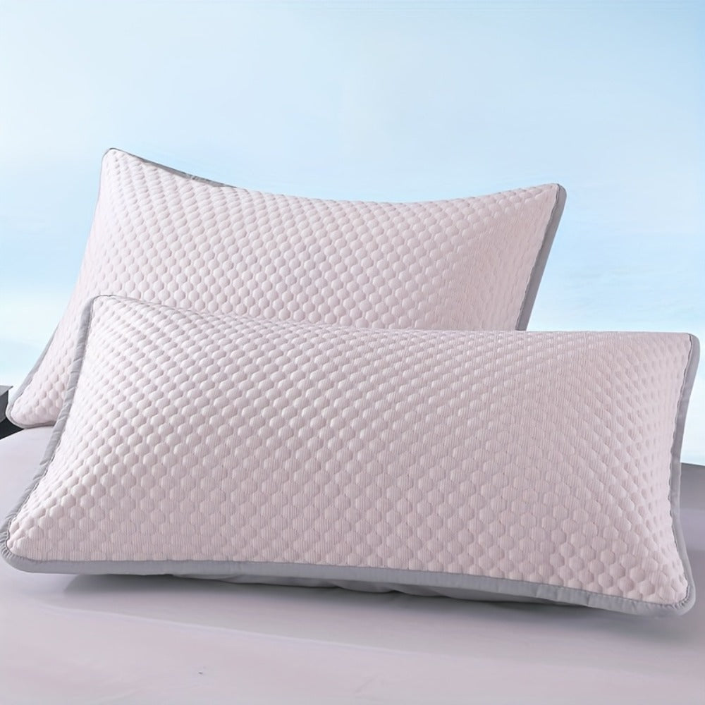 Cooling Pillow Cases 2-Pack 3D Ice Bean Texture, Polyester Pillowcases for Summer, Cool Sleep Bedroom Pillow Covers