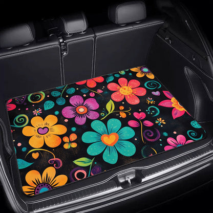 Car Trunk Mat Cargo Liner – Waterproof Non-Slip Trunk Floor Mat with Pattern Designs to Protect Vehicle Interior from Dirt