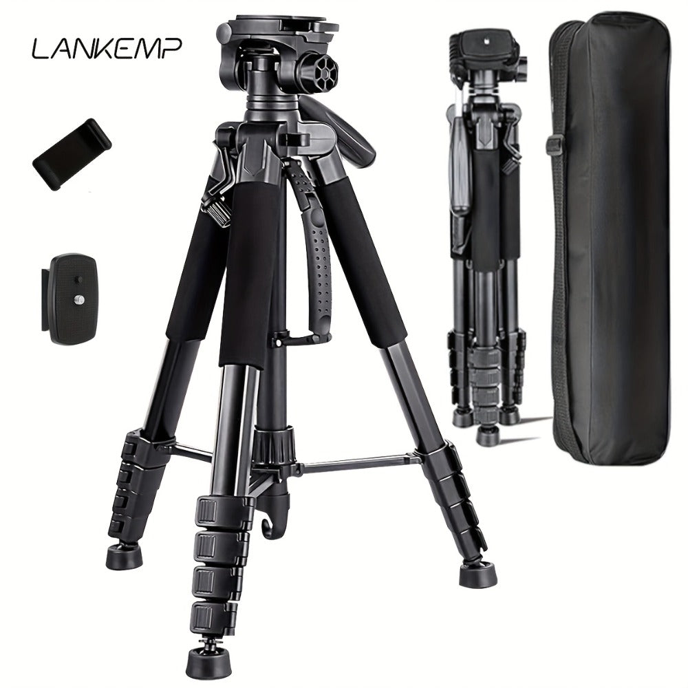 Camera Tripod 74 Inch Aluminum Alloy with Dual Quick Release Plate, Phone Clip & Carrying Bag, Professional Stand for DSLR