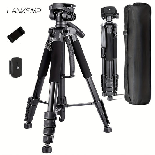 Camera Tripod 74 Inch Aluminum Alloy with Dual Quick Release Plate, Phone Clip & Carrying Bag, Professional Stand for DSLR