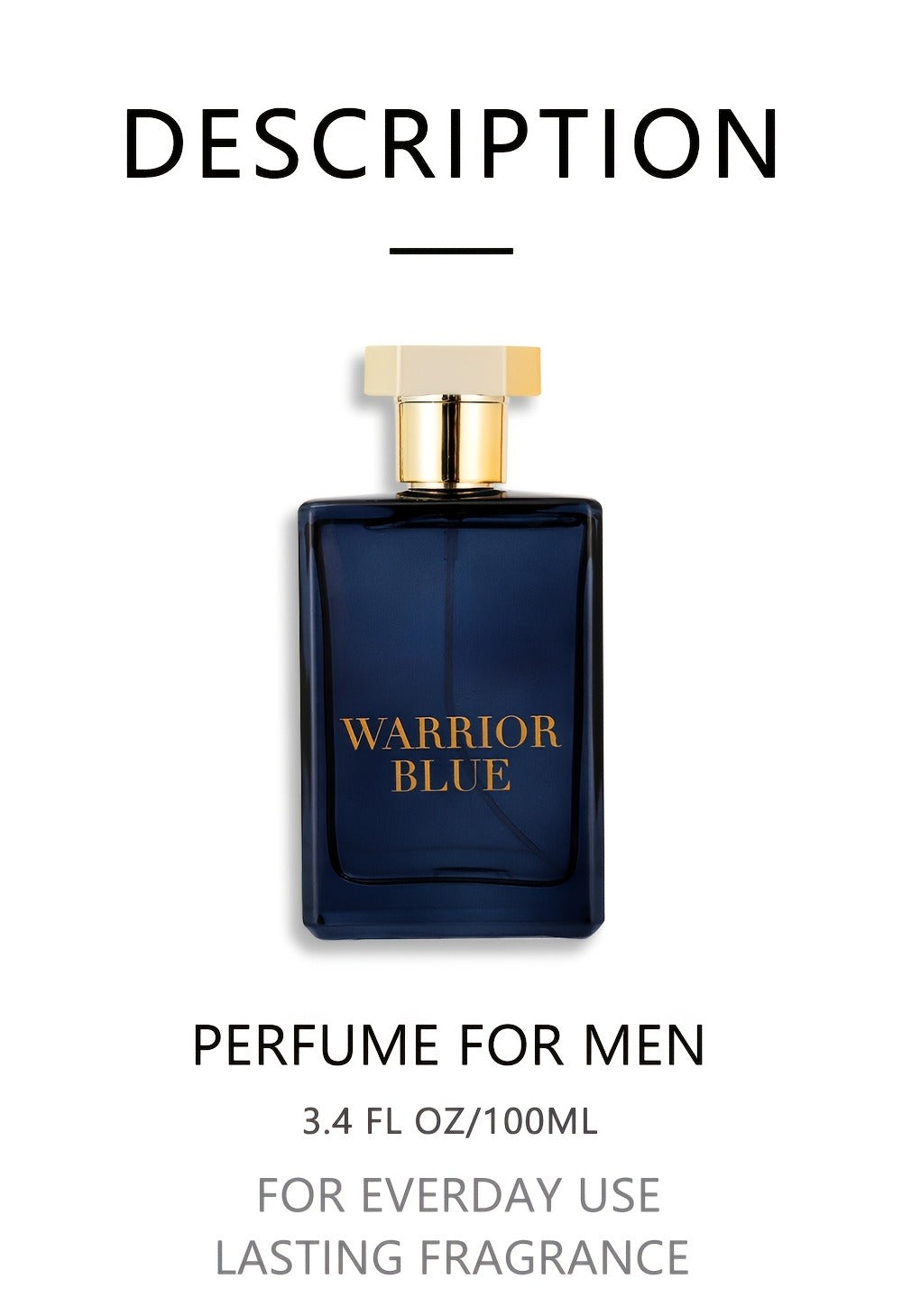 Eau de Toilette Warrior Blue 100ml Spray for Men with Single Bottle or Three-Piece Color Gift Set