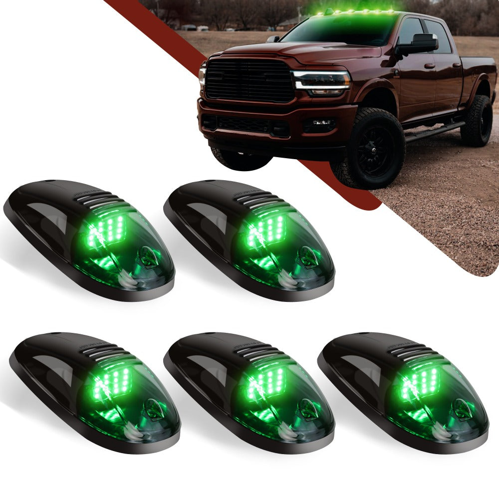 5pcs LED Cab Roof Marker Lights 16/24 LED 12V Super Bright UV-Resistant ABS Lens with Wiring Harness Kit for 2003-2018 Pickup Trucks 1500