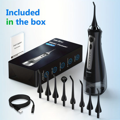 Water Flosser Electric Oral Irrigator 9 Replaceable Nozzles 350mL Tank 20-Day Battery 360° for an Everyday Personal Care Routine