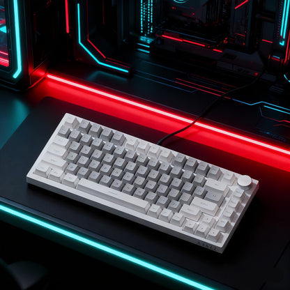 Hot Swap Gasket Mechanical Keyboard AJAZZ AK820 75%, Wireless 2.4GHz & Wired, Volume Knob, South-Facing RGB