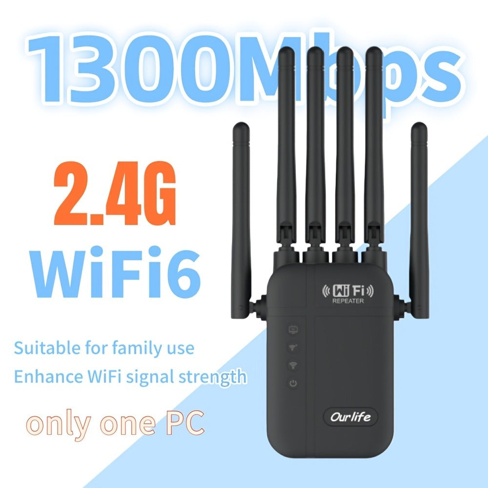 AC1200 WiFi Signal Booster 1200Mbps Dual Band 2-Pack, WiFi Extender Repeater 2.4GHz & 5GHz, Up to 10000 Sq Ft Whole Home Coverage