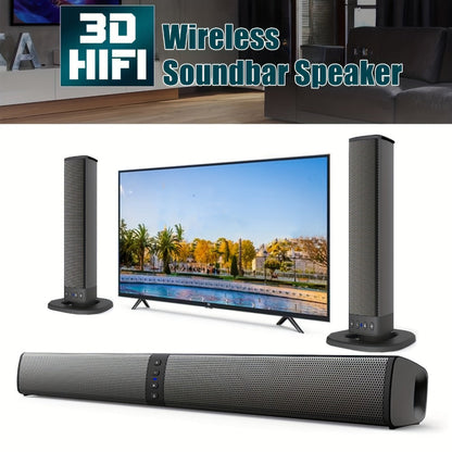 2-in-1 Detachable Wireless Soundbar for Smart TV, Surround Sound Bar with Bluetooth, RCA & AUX, Volume Control