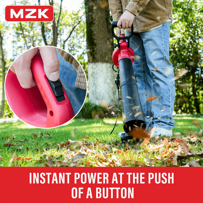 Leaf Blower Vacuum Mulcher 3-in-1 Electric Corded, 470CFM 180MPH Airflow, 13.21Gal Collection Bag