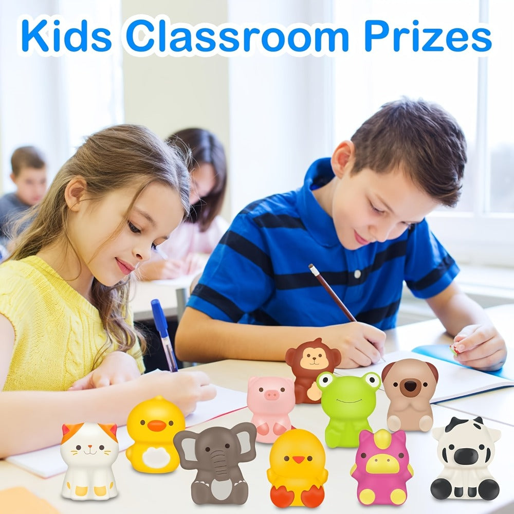 Cute Animal Toys 24 Pcs, Mini Kawaii Animal Squeeze Toys for Kids Birthday Party Favors, Classroom Prizes
