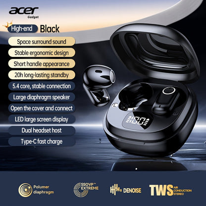 Wireless Earbuds Acer Sports TWS with Touch Controls, Charging Case and Black, Purple or Beige Color Options