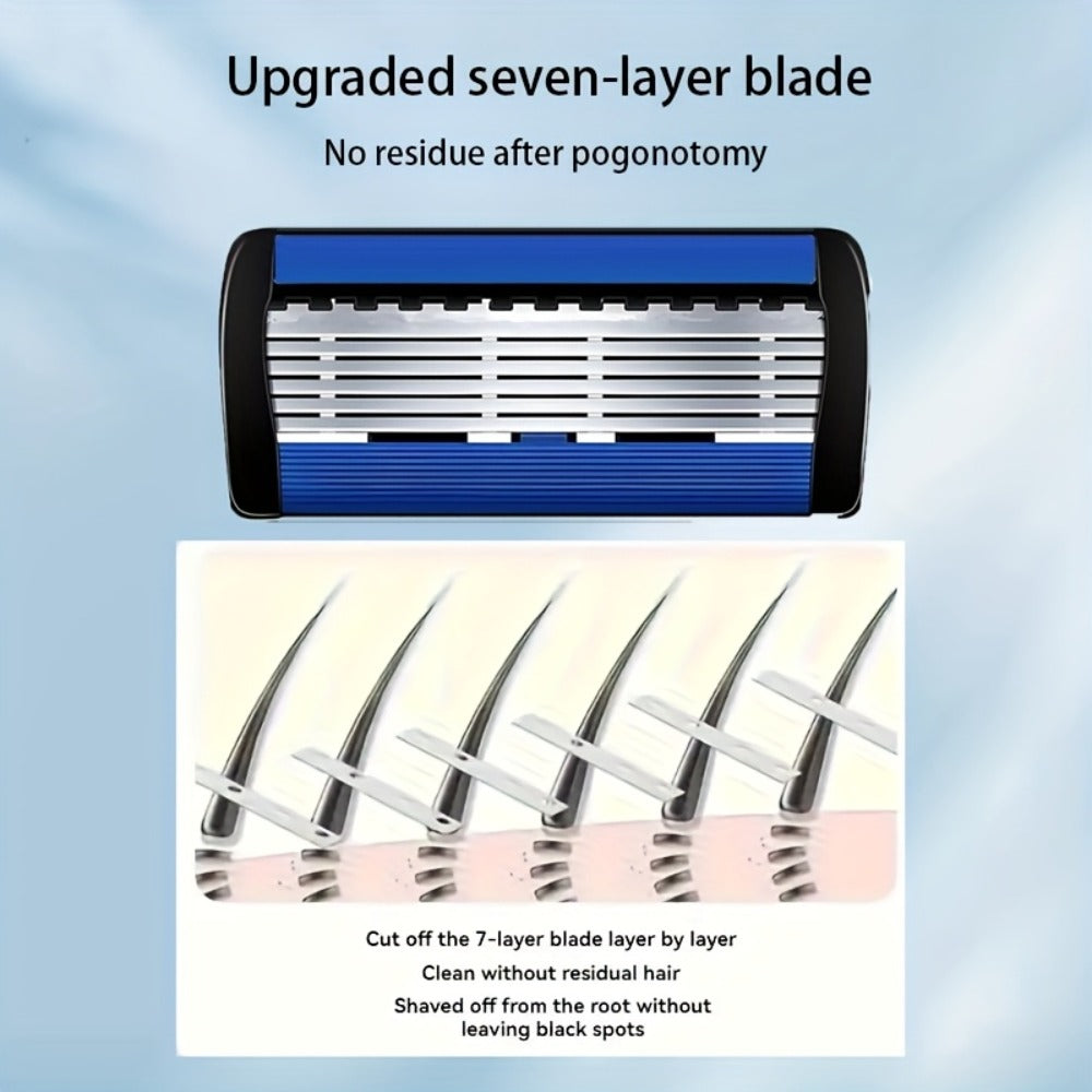 Replaceable Blade Razor for Men Stainless Steel Ultra-Sharp 36 or 72 Blades Anti-Slip Ergonomic Handle Smooth Safe Close Shave Daily