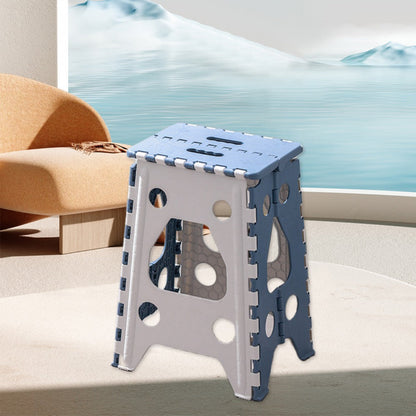 Folding Step Stool 19 Inch with Handle Portable Foldable Step Ladder for Kitchen Camping Bathroom Bedroom Adults Seniors White Blue Grey