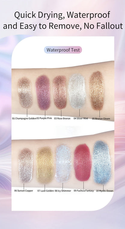 Jelly Gel Eyeshadow 2 Pack Sunset Copper Shimmer High Gloss Metallic Finish Fade Resistant, for Makeup, Travel and Everyday Vanity Use