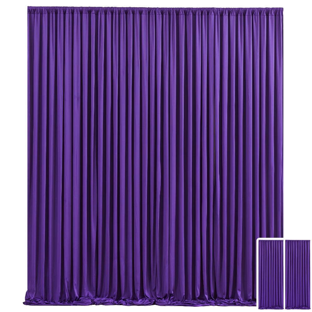 Two-Panel 10 x 10 ft Backdrop Curtain Set with Pole Pockets and 16 Color Options for Events