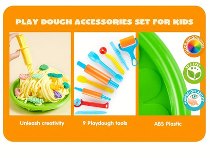 44-Piece Kids Clay Tools Set with Molds, Rolling Pins & Cutters, Dough Accessories for Toddlers & Preschoolers
