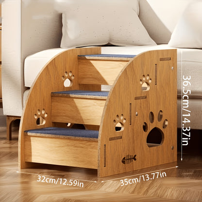 Dog Stairs for Bed & Couch Non-Slip – 3 to 5 Step Pet Steps with Safety Rails, Ramp Design for Small Medium Dogs, Cats & Senior Pets